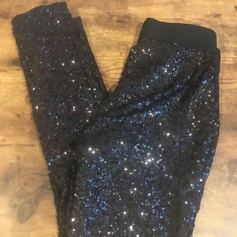 Gap size XS black sequins dress party pants skinny